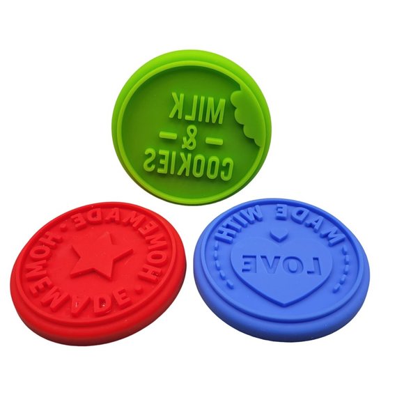Tovolo Cookie Press Stamps Silicone Stacking and Store Set of 3 - Picture 3 of 5